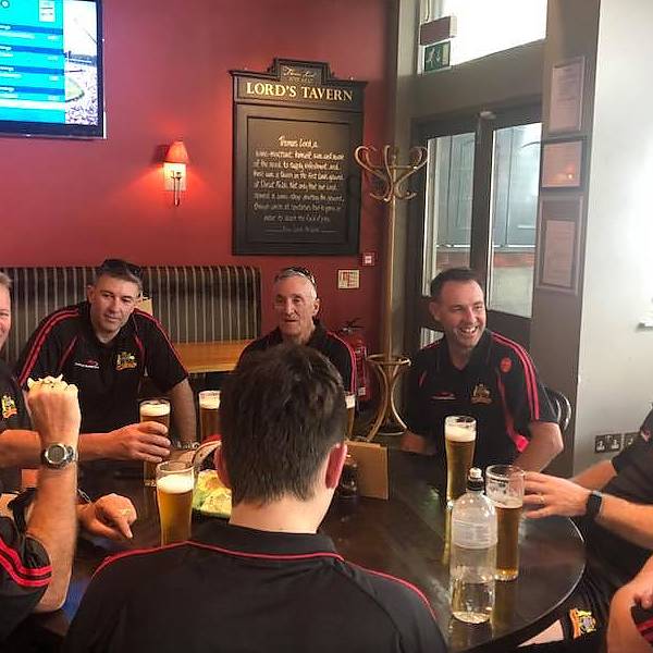 The Boys Enjoying a Beer while Merv tells a story